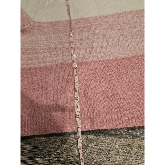 Cupcakes and Cashmere pink white stripes fluffy chenille sweater womens xl - Picture 6 of 7